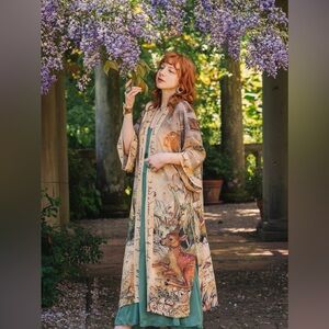 ⭐️NEW⭐️Enchanted Whimsy Lovelight Full Length Vintage Art Duster Robe Kimono